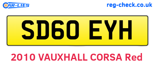 SD60EYH are the vehicle registration plates.