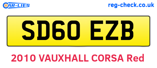 SD60EZB are the vehicle registration plates.