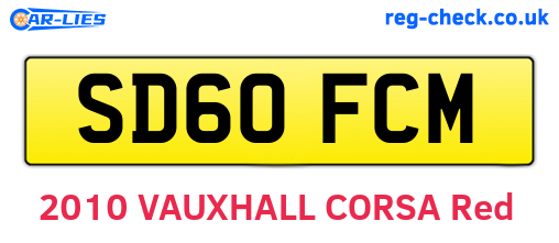 SD60FCM are the vehicle registration plates.