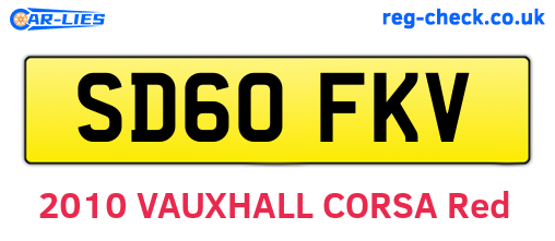 SD60FKV are the vehicle registration plates.