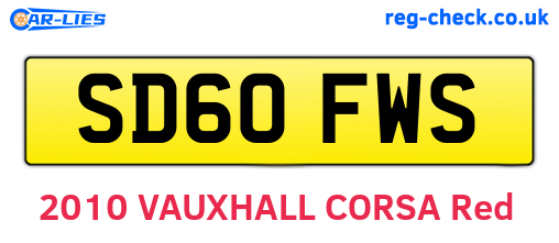 SD60FWS are the vehicle registration plates.