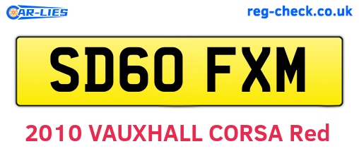 SD60FXM are the vehicle registration plates.