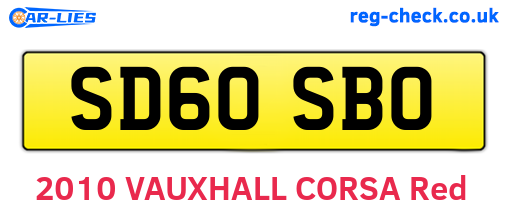 SD60SBO are the vehicle registration plates.