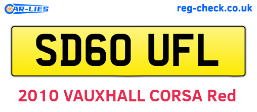 SD60UFL are the vehicle registration plates.