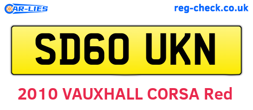 SD60UKN are the vehicle registration plates.