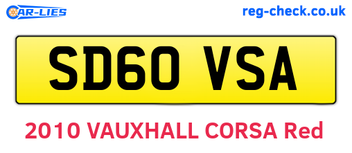 SD60VSA are the vehicle registration plates.