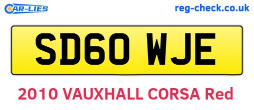 SD60WJE are the vehicle registration plates.