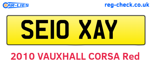 SE10XAY are the vehicle registration plates.