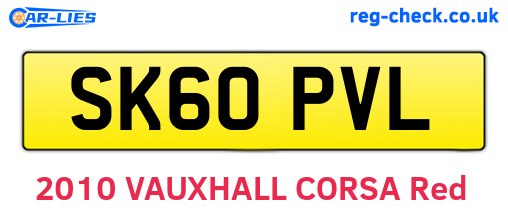 SK60PVL are the vehicle registration plates.