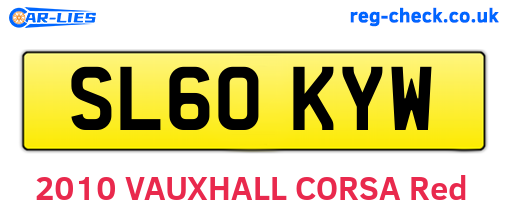 SL60KYW are the vehicle registration plates.