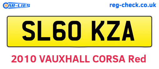 SL60KZA are the vehicle registration plates.