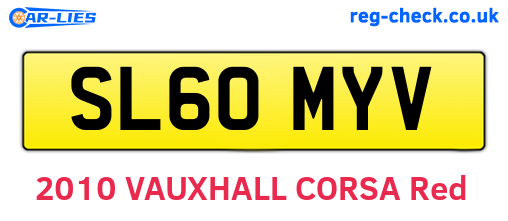 SL60MYV are the vehicle registration plates.