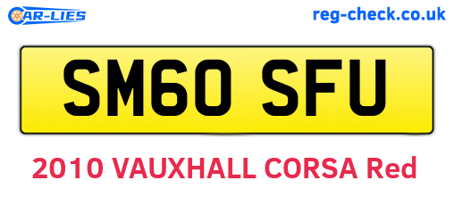 SM60SFU are the vehicle registration plates.