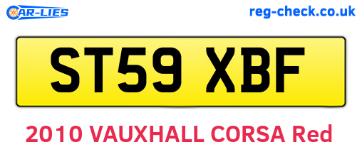 ST59XBF are the vehicle registration plates.