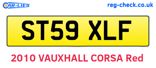 ST59XLF are the vehicle registration plates.