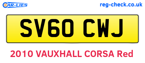 SV60CWJ are the vehicle registration plates.