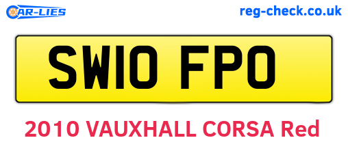 SW10FPO are the vehicle registration plates.
