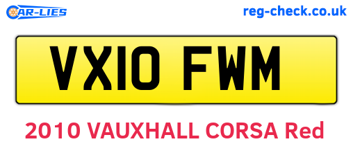 VX10FWM are the vehicle registration plates.