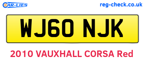 WJ60NJK are the vehicle registration plates.