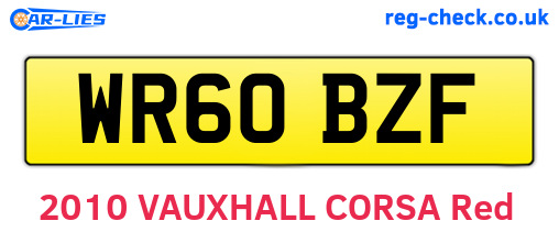 WR60BZF are the vehicle registration plates.