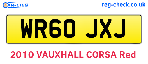 WR60JXJ are the vehicle registration plates.