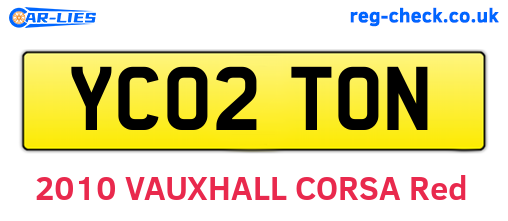 YC02TON are the vehicle registration plates.