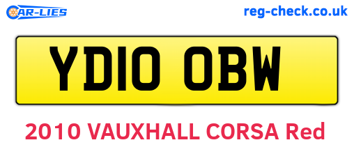YD10OBW are the vehicle registration plates.