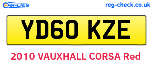 YD60KZE are the vehicle registration plates.
