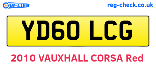 YD60LCG are the vehicle registration plates.
