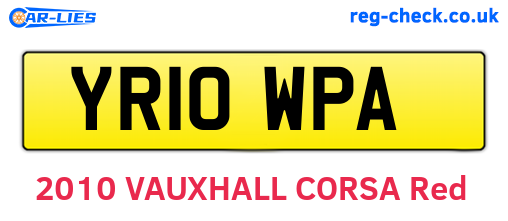 YR10WPA are the vehicle registration plates.