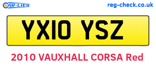 YX10YSZ are the vehicle registration plates.