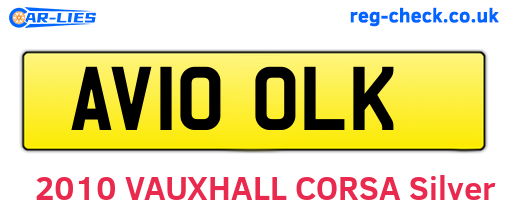 AV10OLK are the vehicle registration plates.