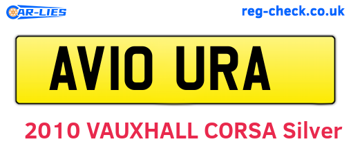 AV10URA are the vehicle registration plates.