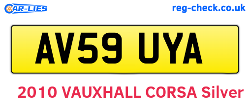 AV59UYA are the vehicle registration plates.