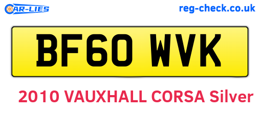 BF60WVK are the vehicle registration plates.