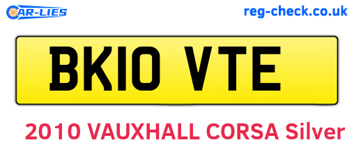 BK10VTE are the vehicle registration plates.