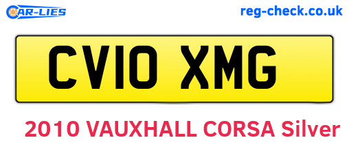 CV10XMG are the vehicle registration plates.
