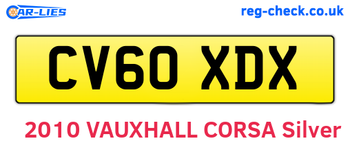 CV60XDX are the vehicle registration plates.