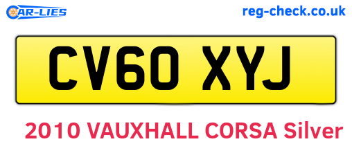 CV60XYJ are the vehicle registration plates.