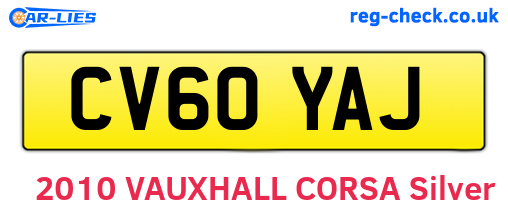 CV60YAJ are the vehicle registration plates.
