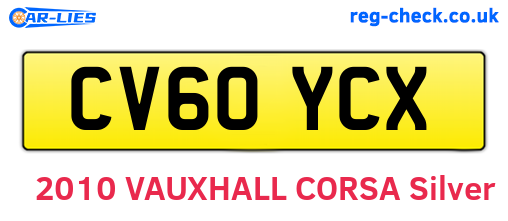 CV60YCX are the vehicle registration plates.