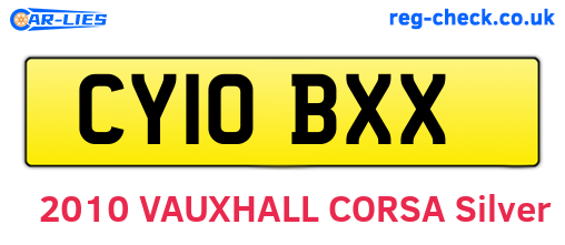 CY10BXX are the vehicle registration plates.