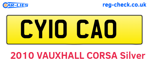 CY10CAO are the vehicle registration plates.