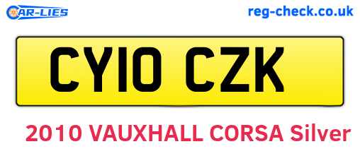 CY10CZK are the vehicle registration plates.