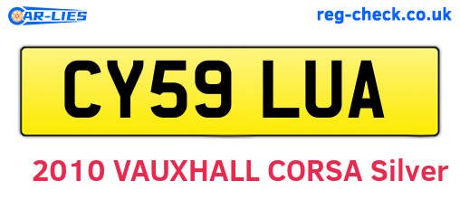 CY59LUA are the vehicle registration plates.