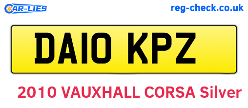 DA10KPZ are the vehicle registration plates.