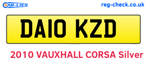 DA10KZD are the vehicle registration plates.