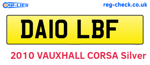 DA10LBF are the vehicle registration plates.