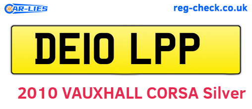 DE10LPP are the vehicle registration plates.