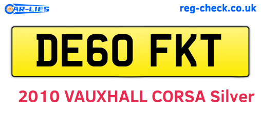 DE60FKT are the vehicle registration plates.